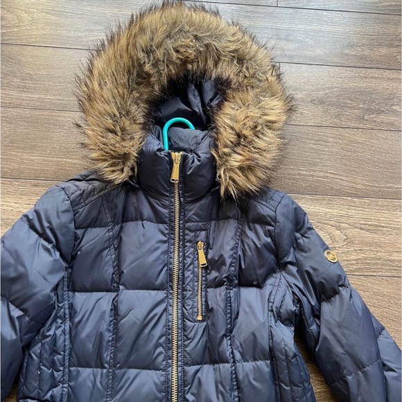 Navy kors warm puffer coat - Picture 3 of 6